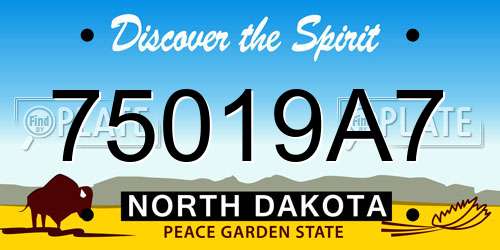 75019A7 North Dakota License Plate