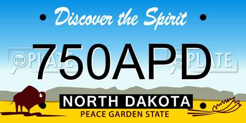 750APD North Dakota License Plate