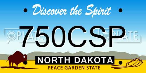 750CSP North Dakota License Plate