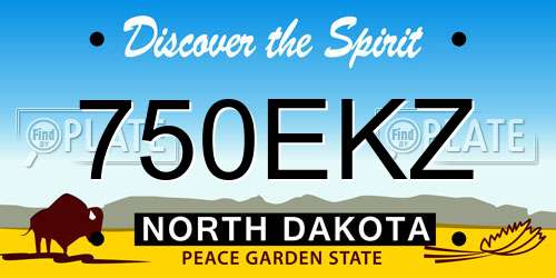 750EKZ North Dakota License Plate