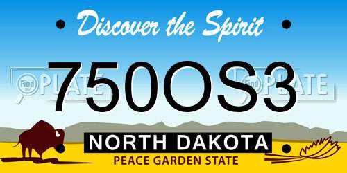 750OS3 North Dakota License Plate