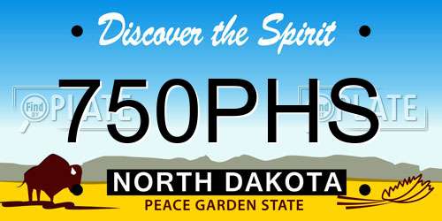 750PHS North Dakota License Plate