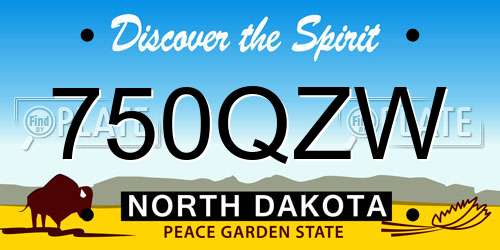 750QZW North Dakota License Plate