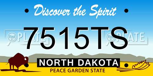 7515TS North Dakota License Plate