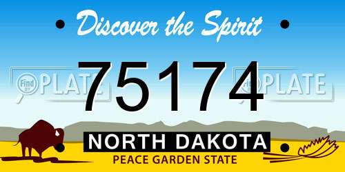 75174 North Dakota License Plate
