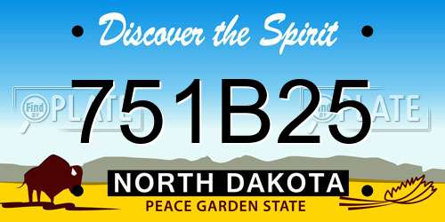 751B25 North Dakota License Plate