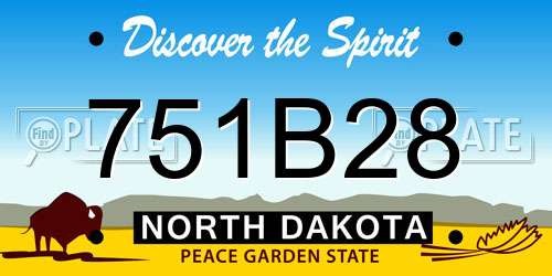 751B28 North Dakota License Plate