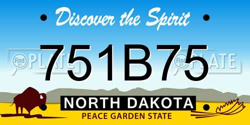 751B75 North Dakota License Plate
