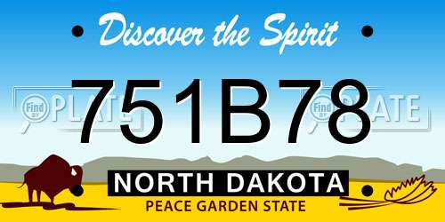 751B78 North Dakota License Plate