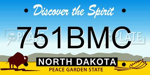 751BMC North Dakota License Plate