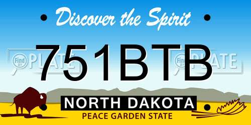751BTB North Dakota License Plate