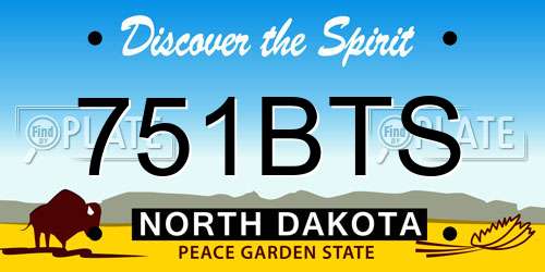 751BTS North Dakota License Plate