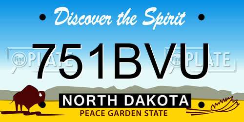 751BVU North Dakota License Plate
