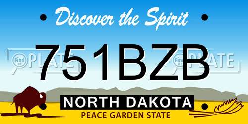 751BZB North Dakota License Plate