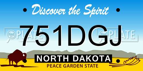 751DGJ North Dakota License Plate