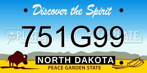 751G99 North Dakota License Plate