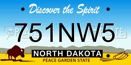 751NW5 North Dakota License Plate