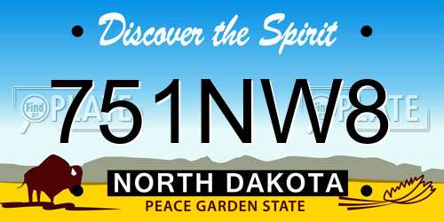 751NW8 North Dakota License Plate
