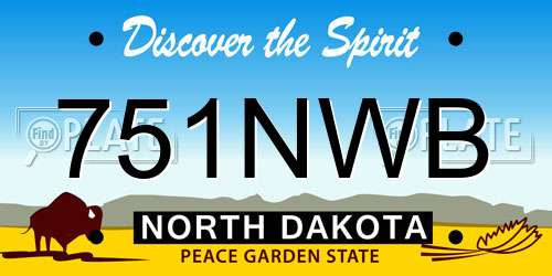 751NWB North Dakota License Plate