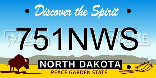 751NWS North Dakota License Plate