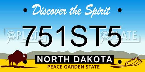 751ST5 North Dakota License Plate