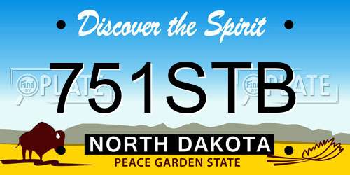 751STB North Dakota License Plate