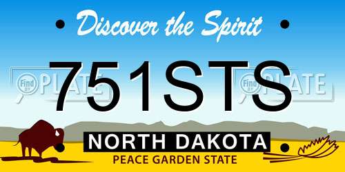 751STS North Dakota License Plate