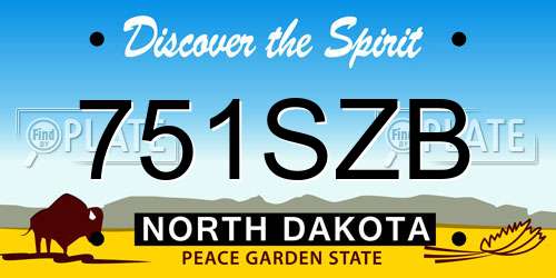 751SZB North Dakota License Plate