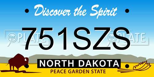 751SZS North Dakota License Plate