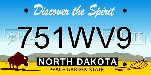 751WV9 North Dakota License Plate