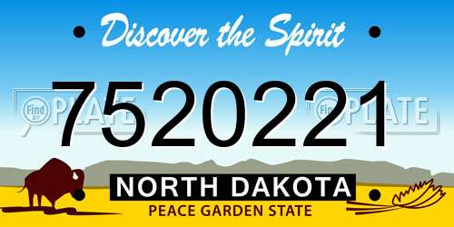 7520221 North Dakota License Plate