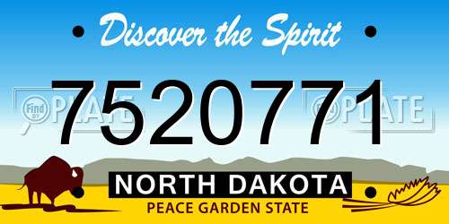 7520771 North Dakota License Plate