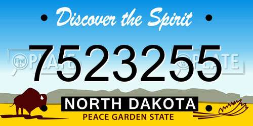 7523255 North Dakota License Plate