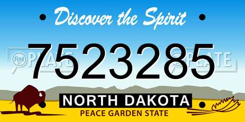 7523285 North Dakota License Plate