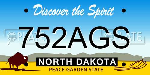 752AGS North Dakota License Plate