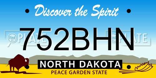 752BHN North Dakota License Plate