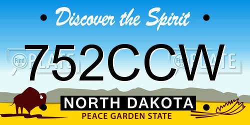 752CCW North Dakota License Plate