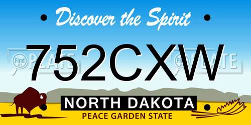 752CXW North Dakota License Plate