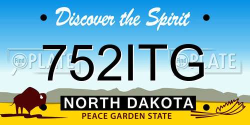 752ITG North Dakota License Plate