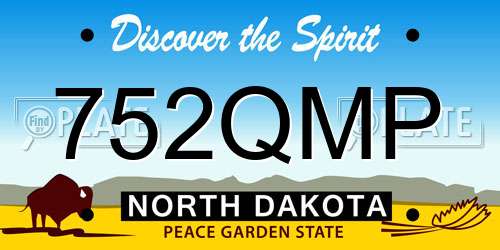 752QMP North Dakota License Plate