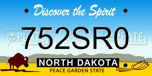 752SR0 North Dakota License Plate