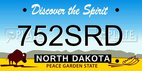 752SRD North Dakota License Plate