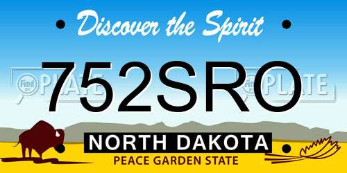 752SRO North Dakota License Plate