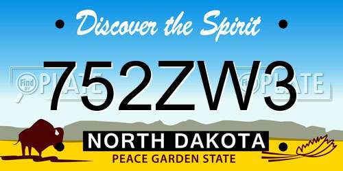 752ZW3 North Dakota License Plate