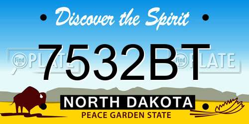 7532BT North Dakota License Plate