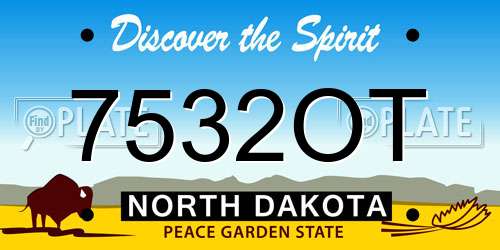 7532OT North Dakota License Plate