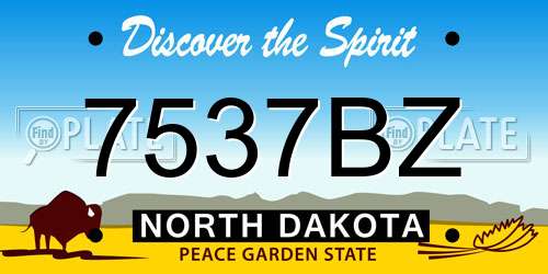 7537BZ North Dakota License Plate