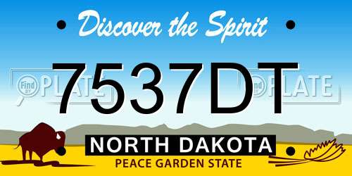 7537DT North Dakota License Plate