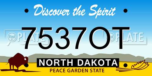 7537OT North Dakota License Plate