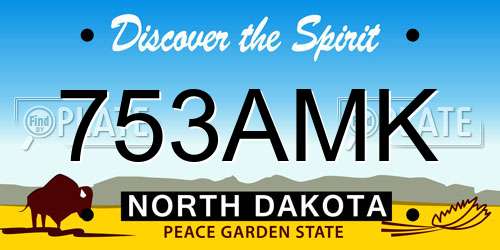 753AMK North Dakota License Plate